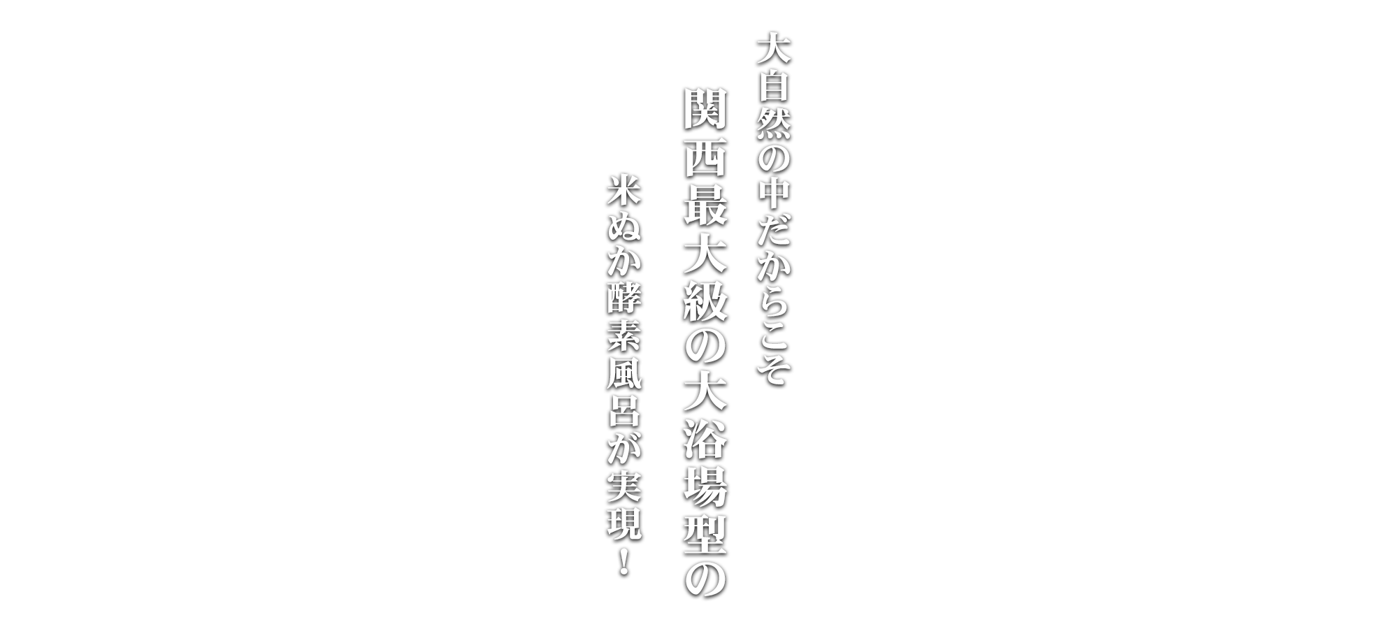 大自然の中だからこそ関西最大級の大浴場型の米ぬか酵素風呂が実現！